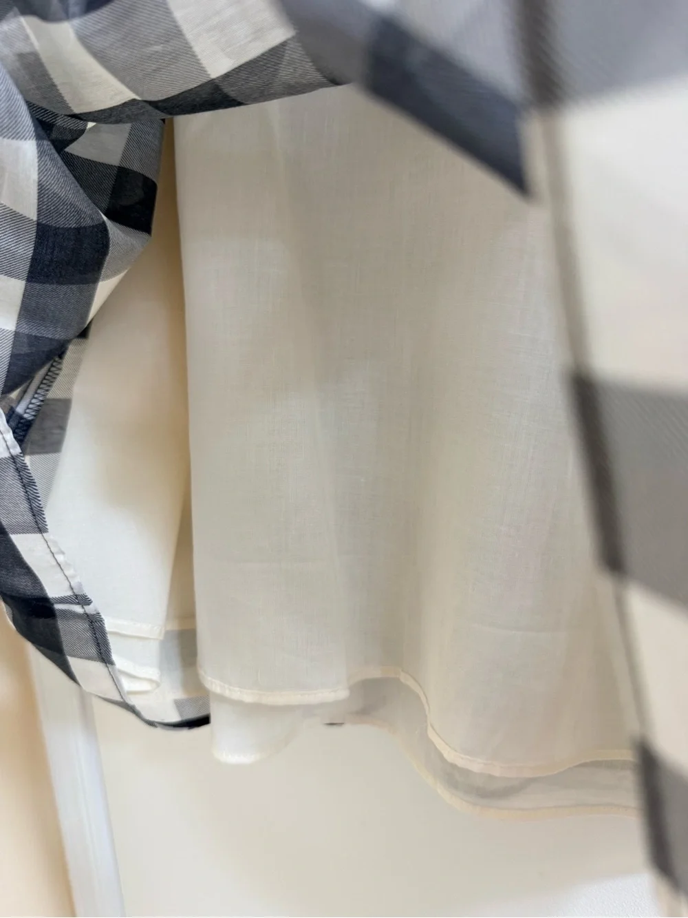NWT Madewell Cotton-Silk Gingham Bubble-Sleeve Top – Size 8 - Picture 6 of 9